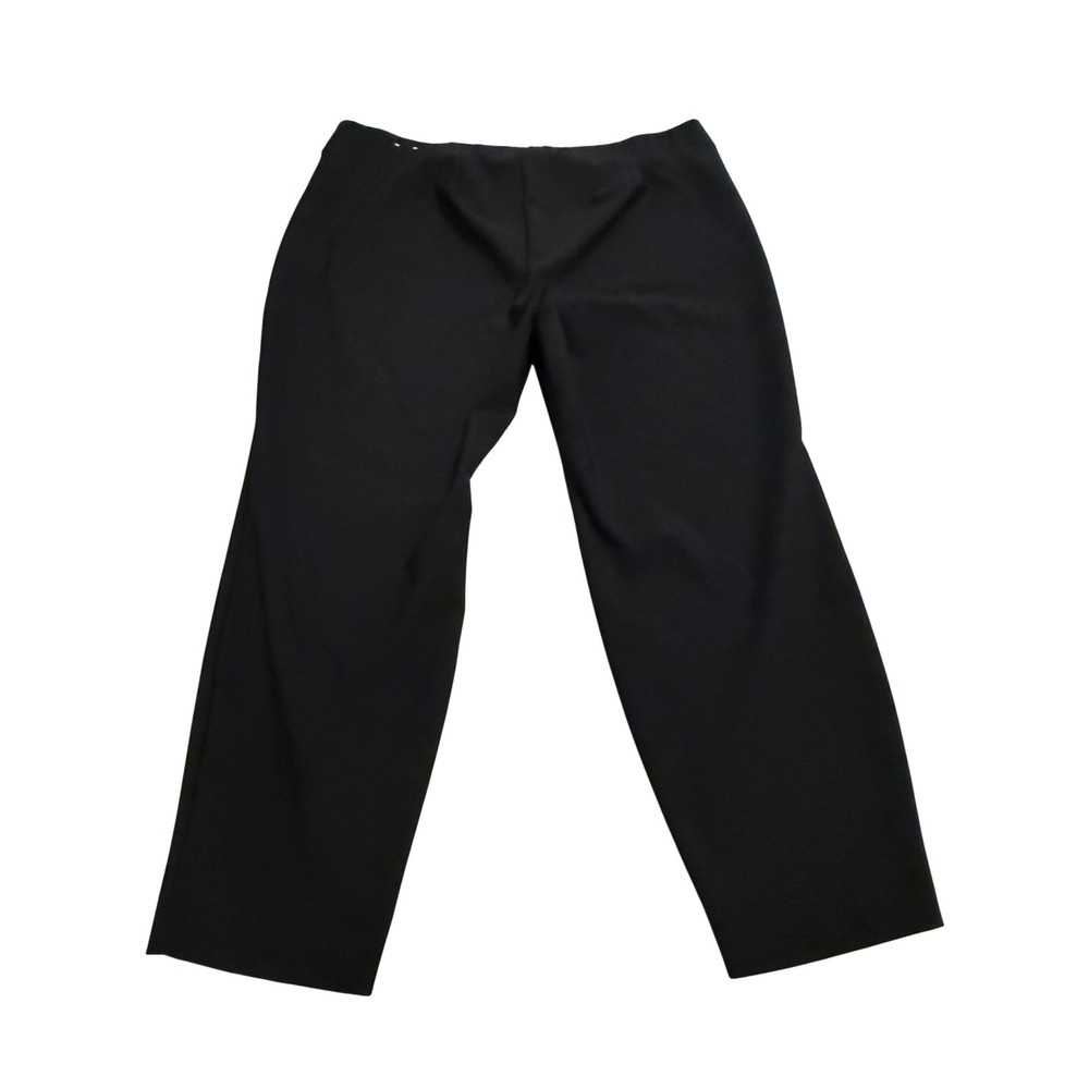 Lane Bryant Pleated Dress Pants Women 22 Black Good Zip Pockets Stretch Trousers - Picture 2 of 6